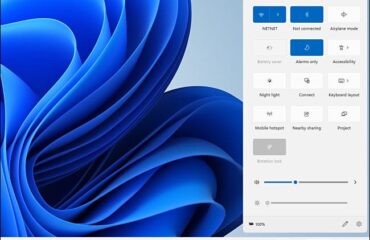 Windows 11 quick settings panel